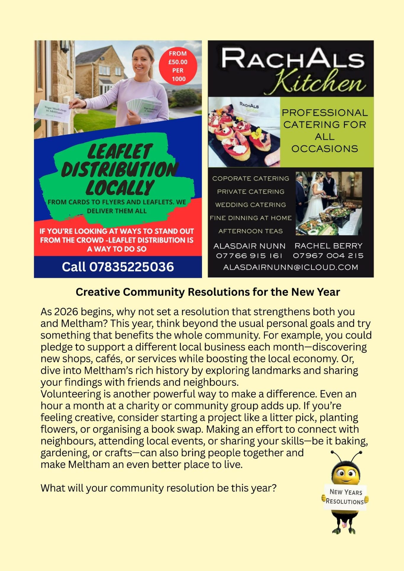 Meltham Hive Magazine January 2026 - Community New Years Resolutions