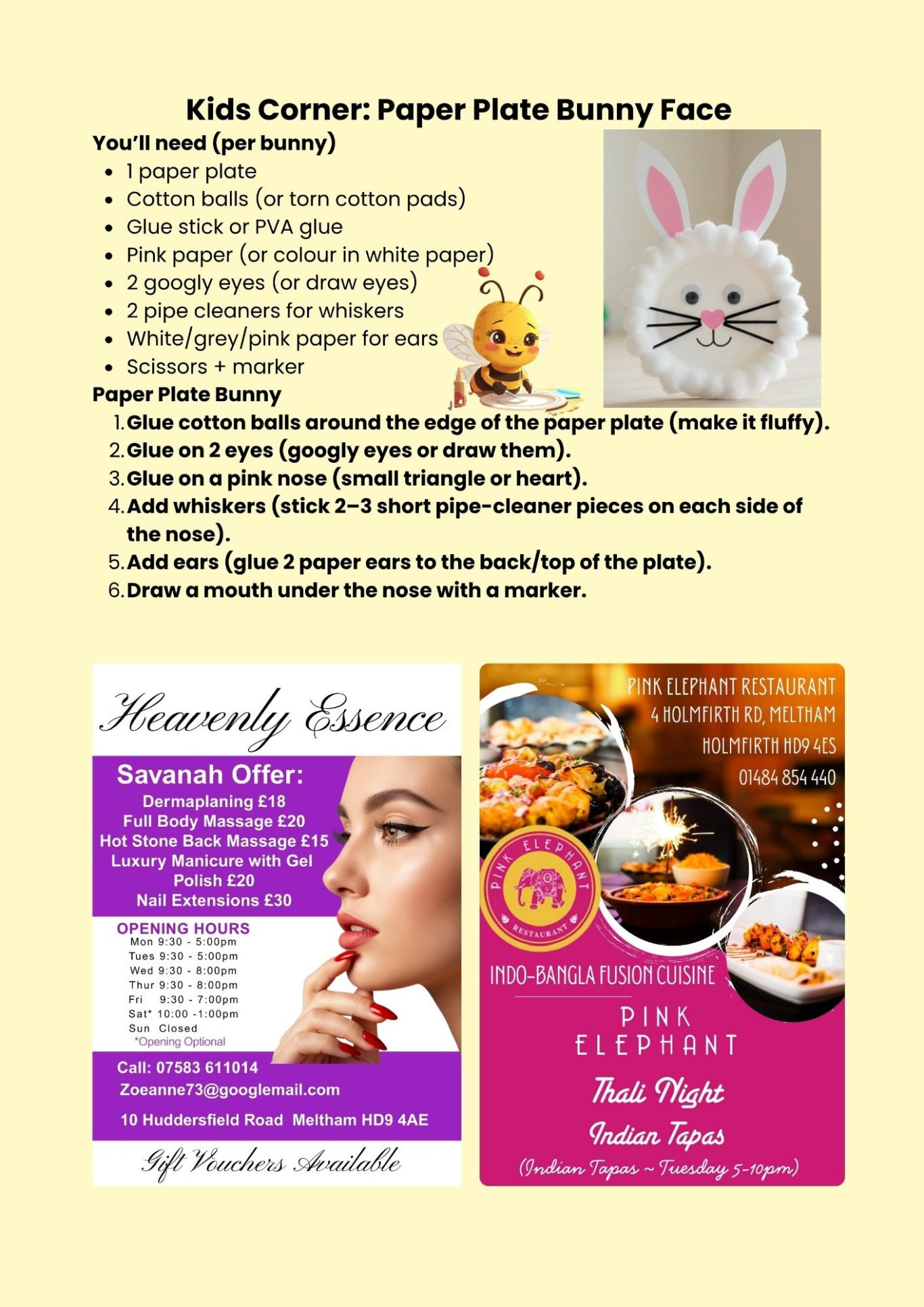 Meltham Hive, Meltham's Community Magazine for April - Kids Corner