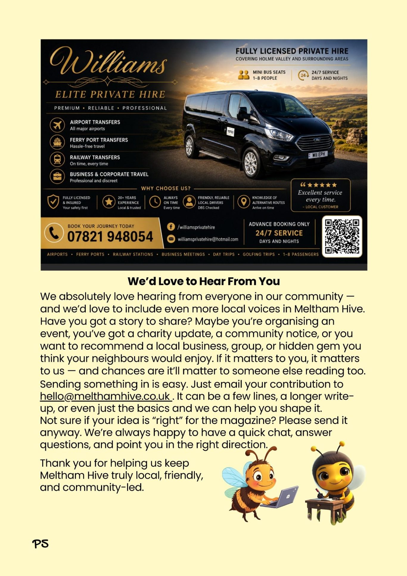 We'd love to hear from you