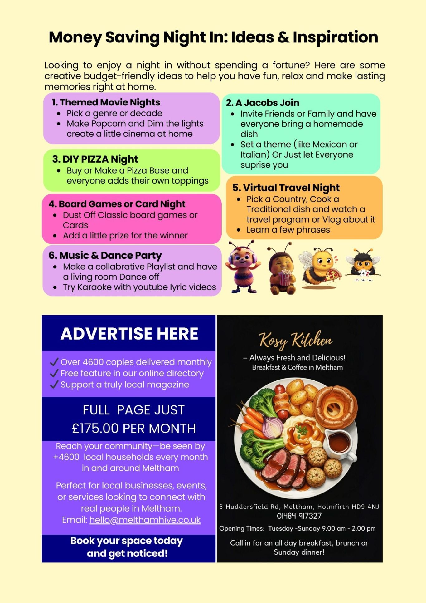Meltham Hive Magazine January 2026 - Money Saving Night In