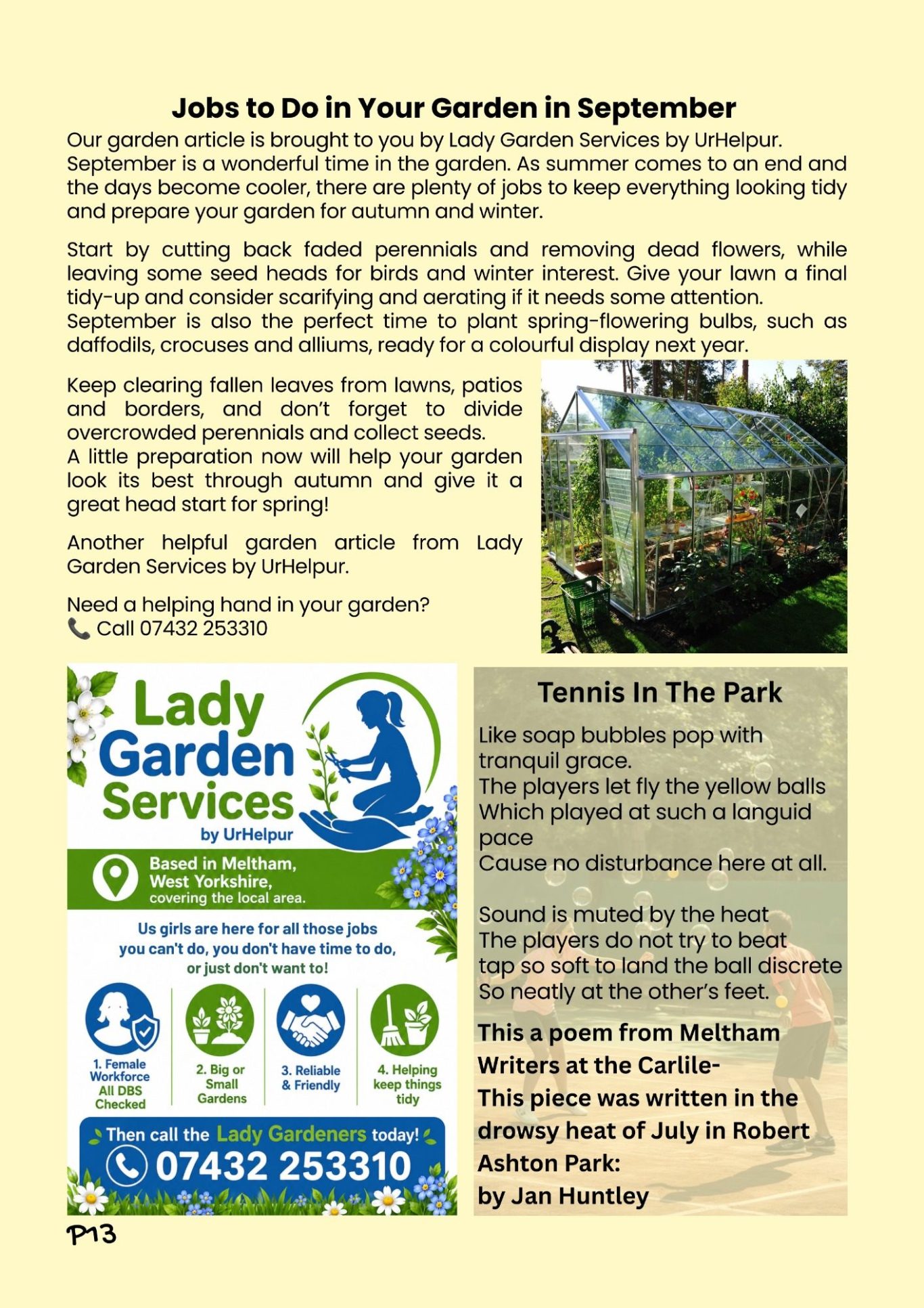 Jobs in the garden
