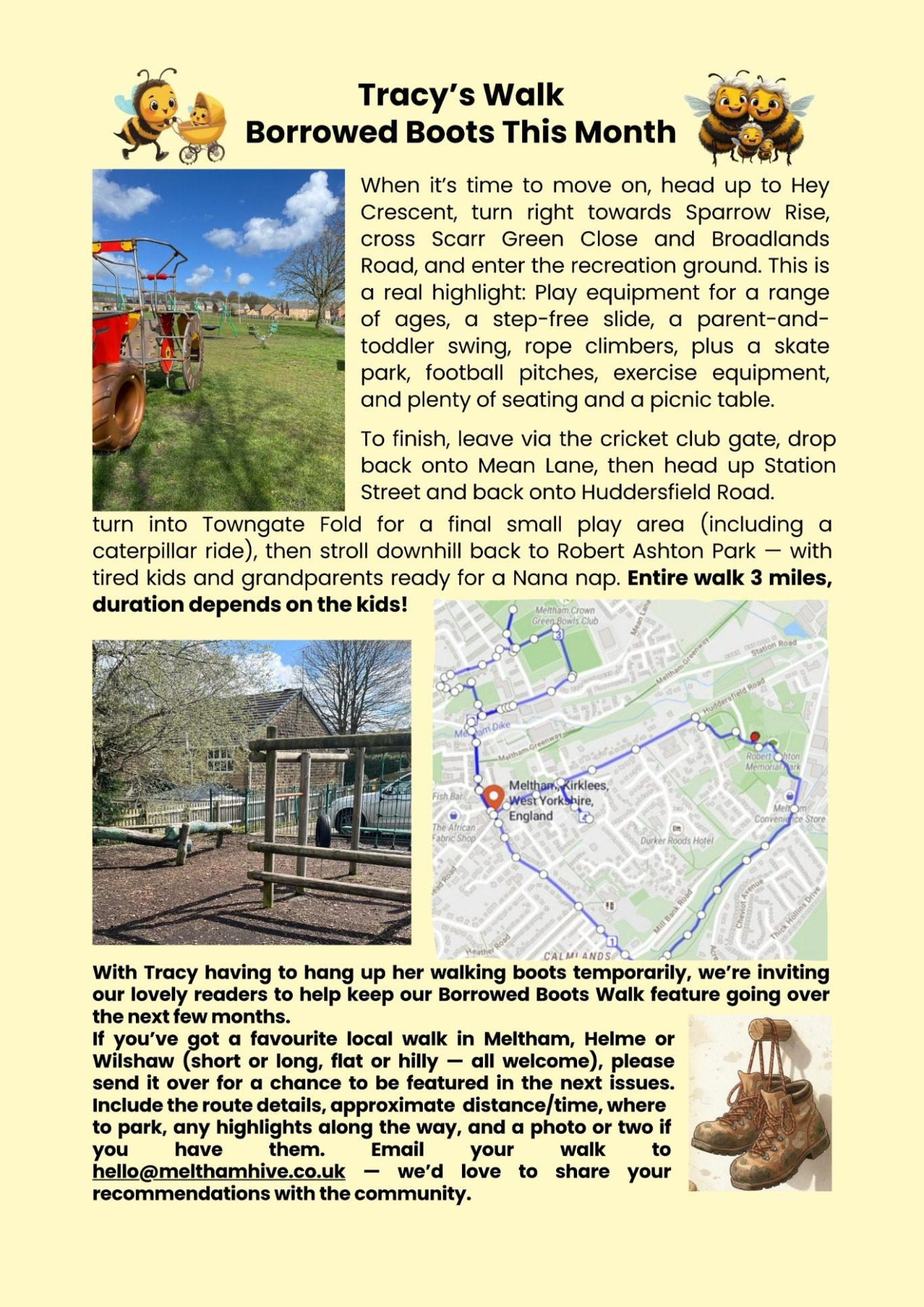 Tracy's walk Meltham Hive Magazine May 2026
