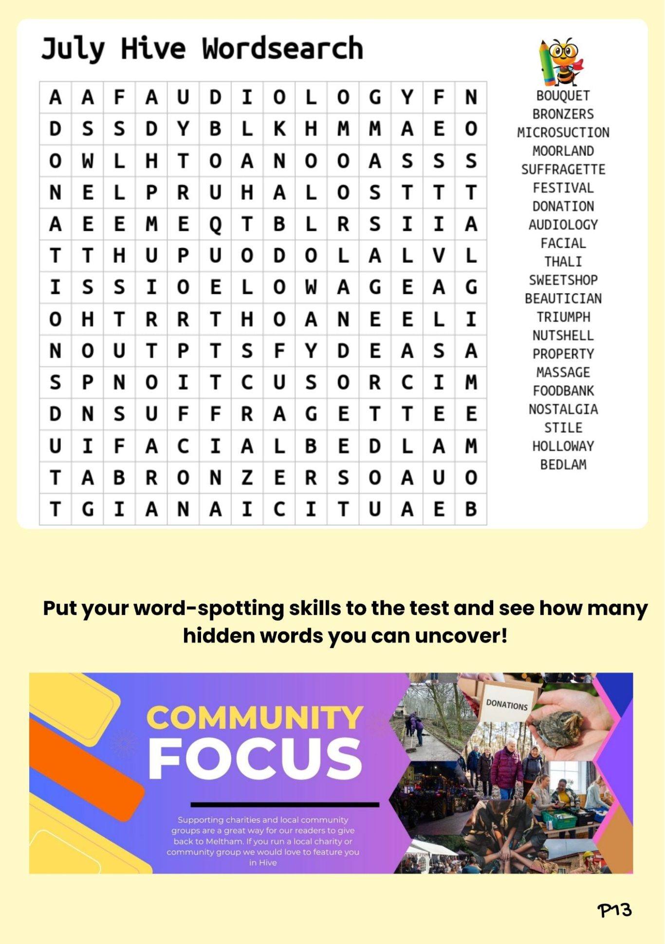 It's puzzle time with a Meltham Wordsearch