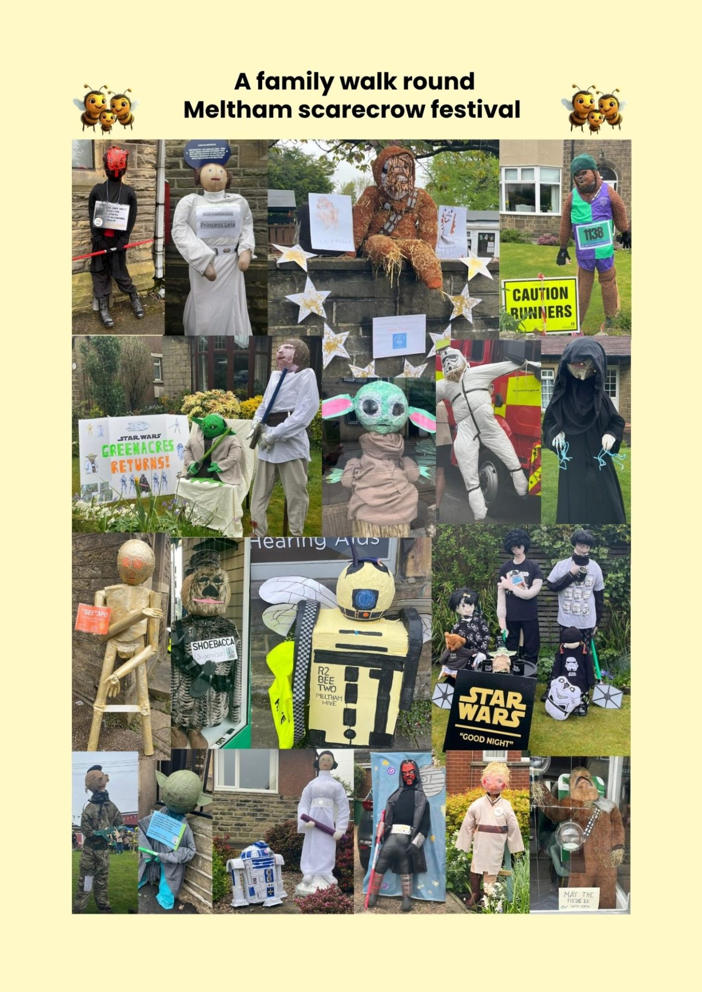 Meltham Hive June 2026. A walk around the Scarecrow Festival.