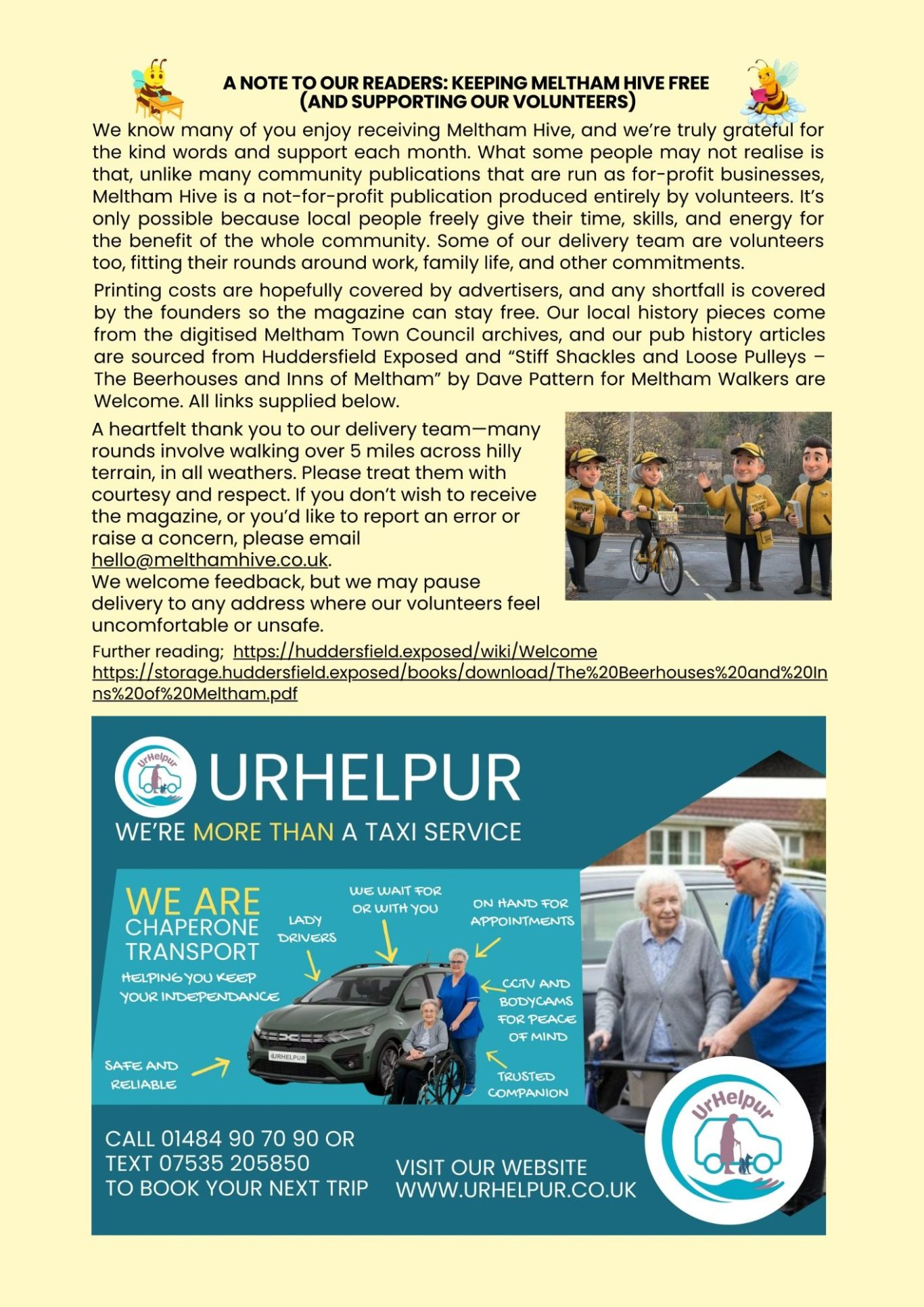 Meltham Hive, Meltham's March Community Magazine - Volunteers