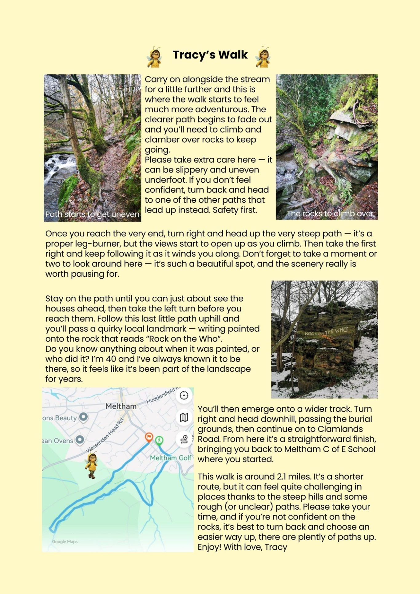 Meltham Hive, Meltham's March Community Magazine Tracy's Walk