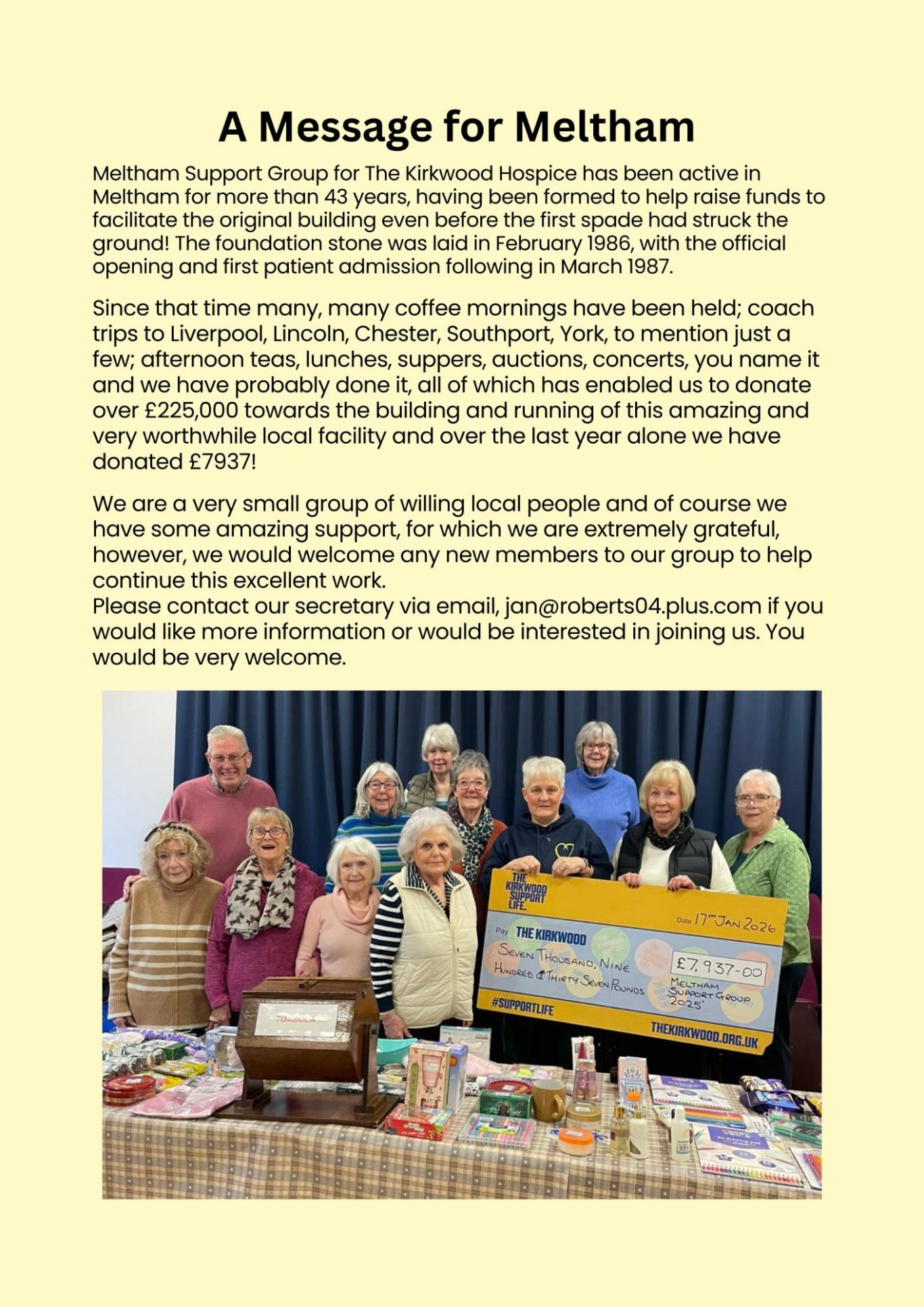 Meltham Hive, Meltham's March Community Magazine - Kirkwood Hospice friends