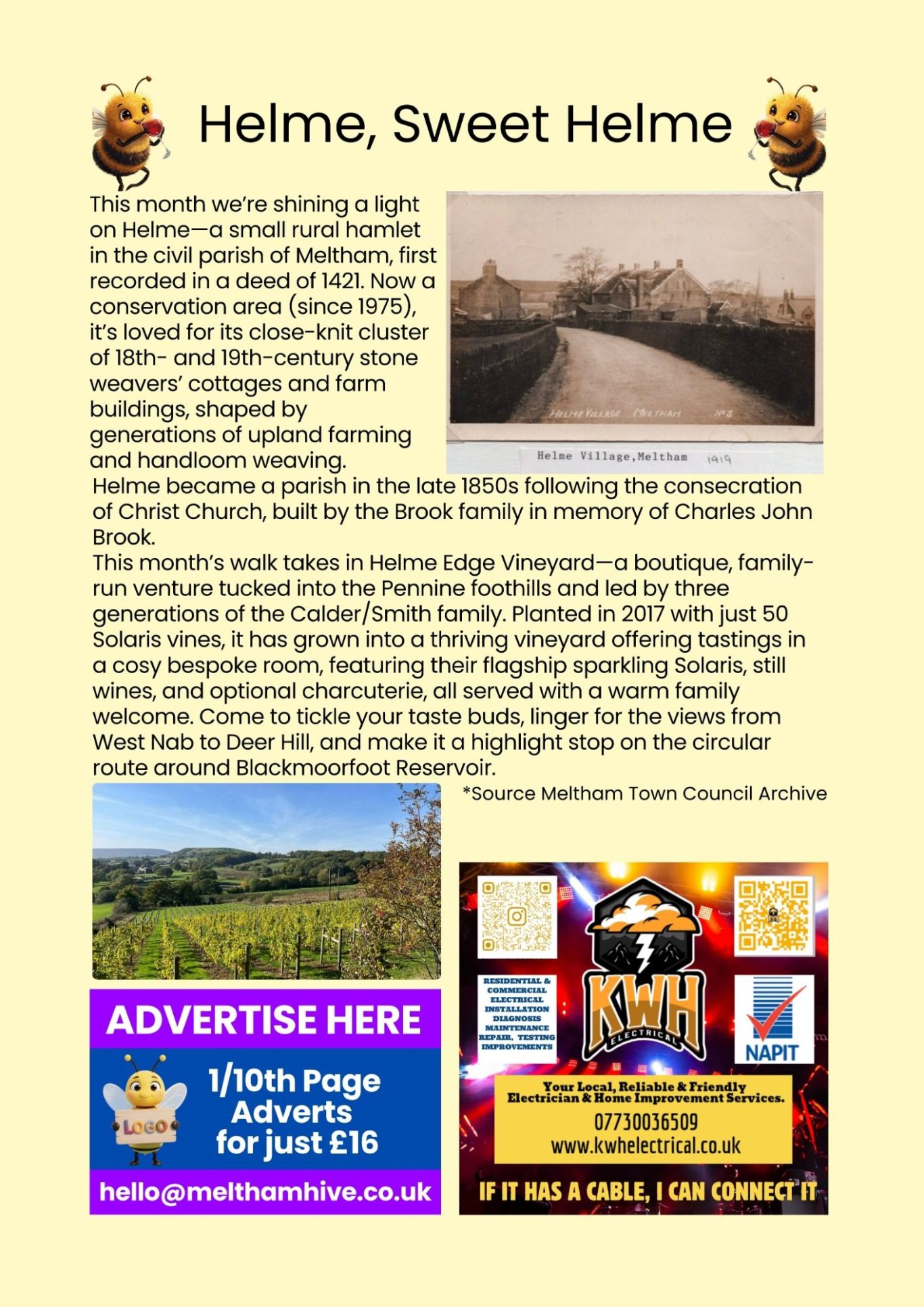 Meltham Hive, Meltham's Community Magazine for April - Helme Sweet Helme
