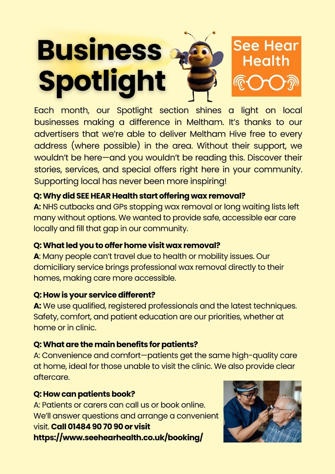 Meltham Hive Magazine January 2026 -Business Spot Light SEE HEAR HEALTH